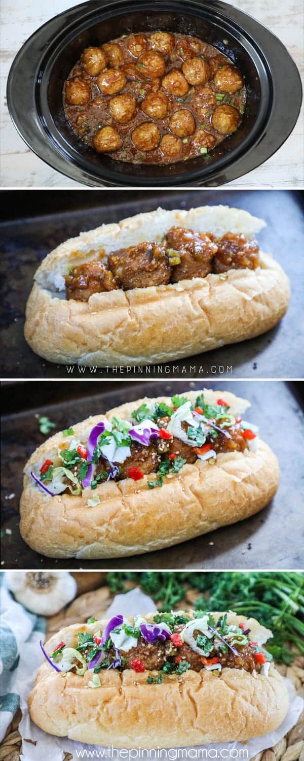 Steps to making Asian Meatball Subs.