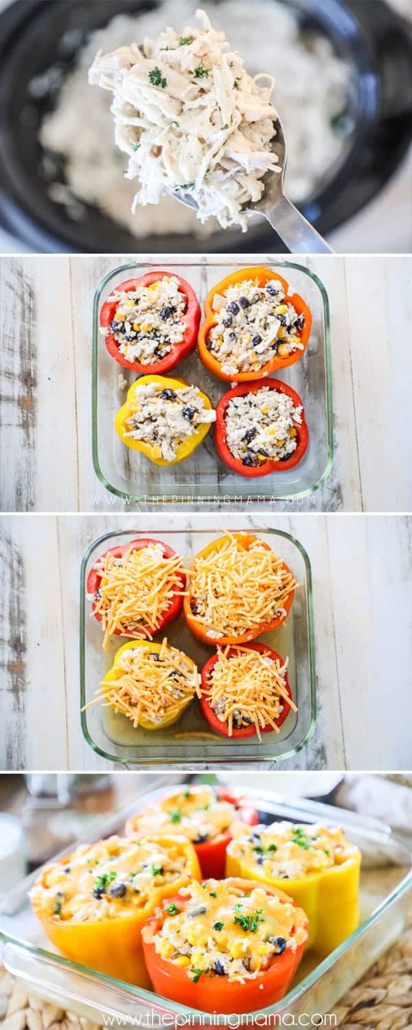 Steps to make Ranch Chicken Stuffed Peppers.