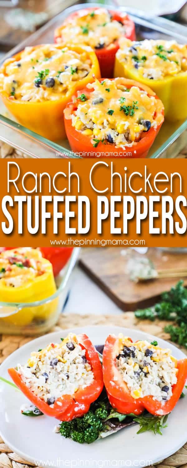 These ranch chicken stuffed peppers are loaded with flavor.