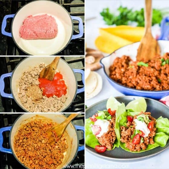 Turkey Taco Lettuce Wraps are super easy and delicious.