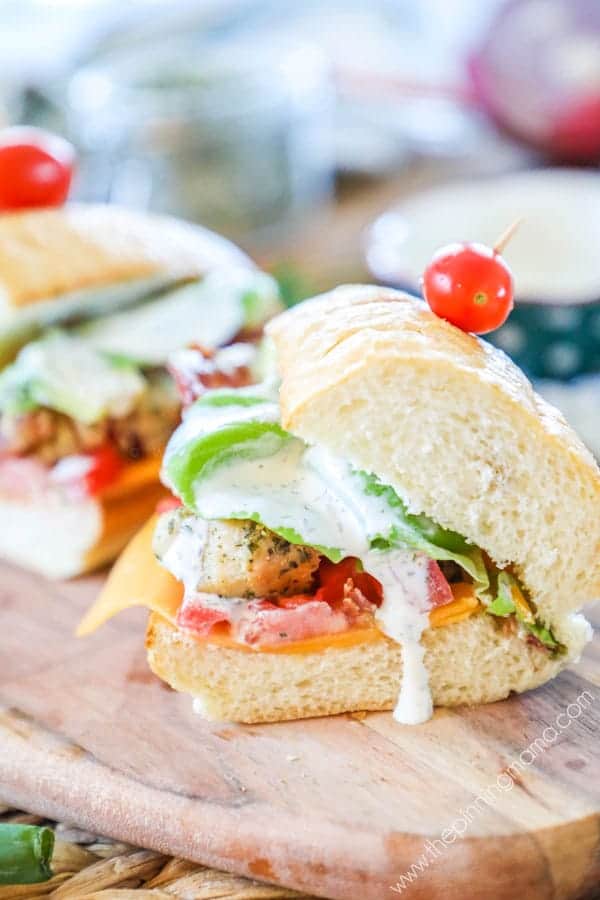 Cheddar Bacon Ranch Chicken Subs are a perfect weeknight meal.