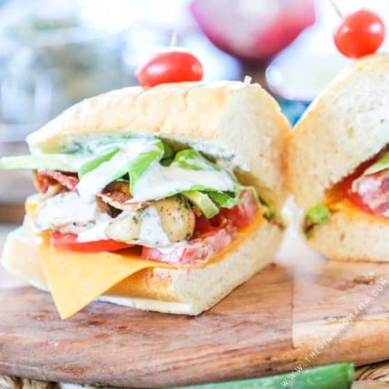 Recipe for Chicken Bacon Ranch Sub Sandwiches.