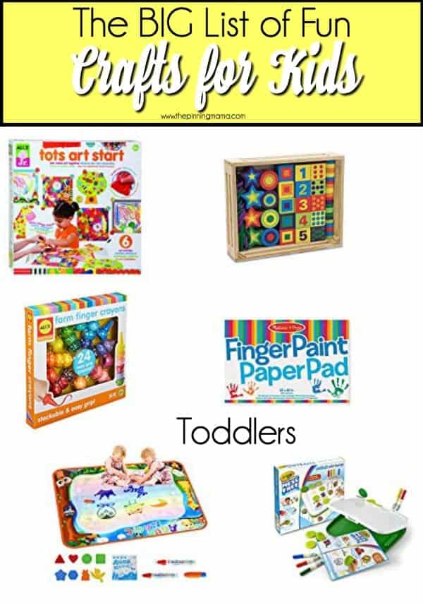 The Big list of fun crafts for Toddlers to enjoy. Fun and mess free crafts for Toddlers.