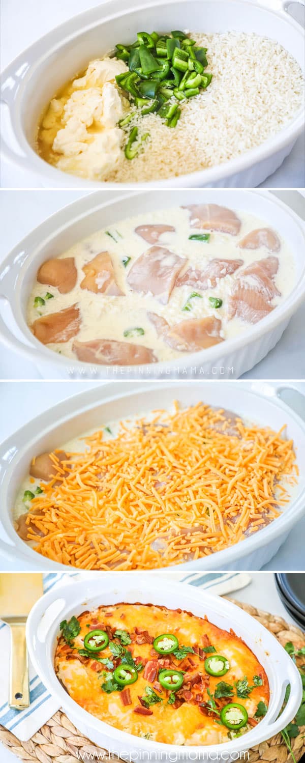 Steps to Making Jalapeño Popper Chicken and Rice Casserole. 