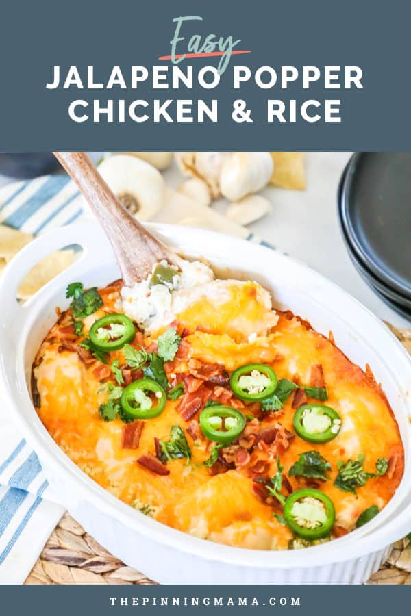 Jalapeno Popper Chicken and Rice is a great wholesome meal fo the whole family. 