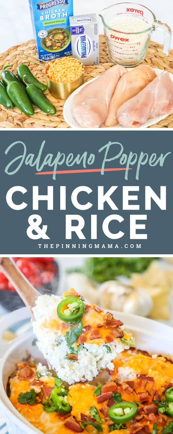 Jalapeno Popper Chicken and Rice is delicious and easy for a weeknight meal. 
