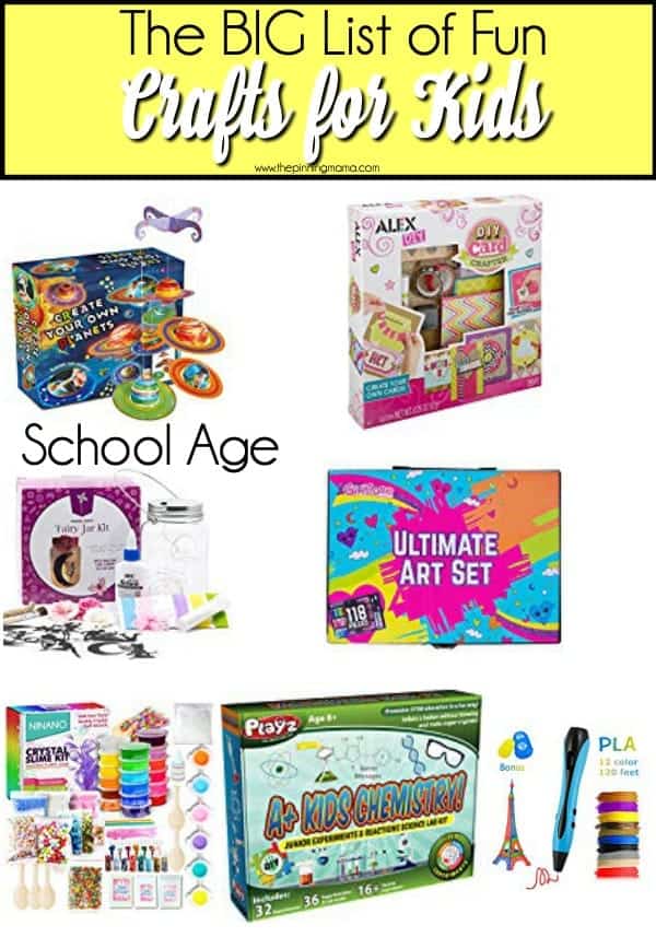 The Big list of fun crafts for school aged kids. Fun School Aged crafts for kids.