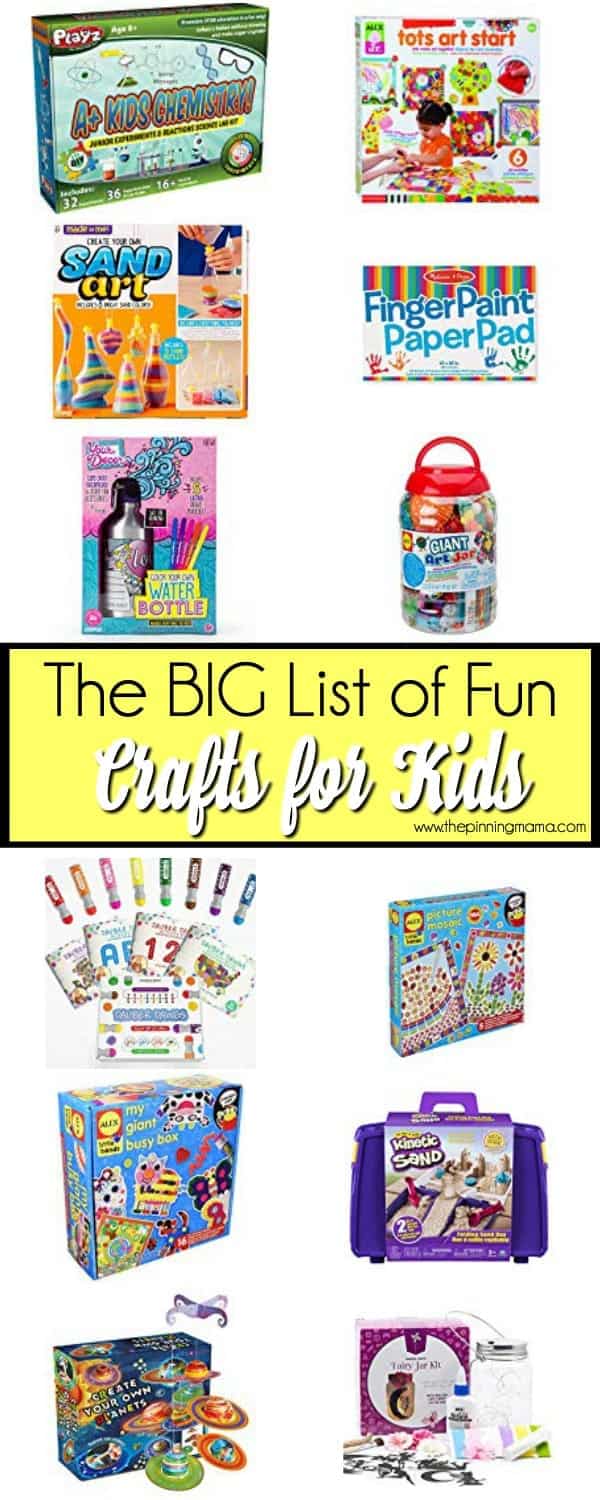 The BIG List of fun crafts for Kids. 