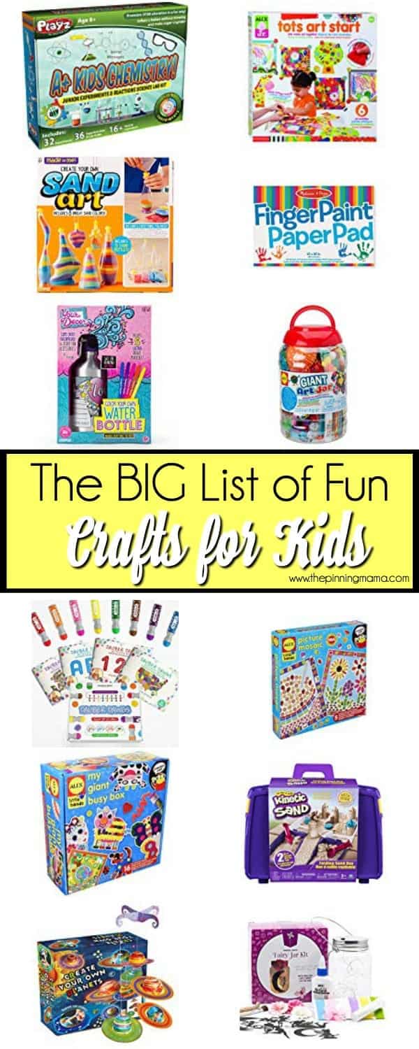 The BEST list of fun crafts for KIDS to enjoy, mess free. The BIG List of fun crafts for Kids.