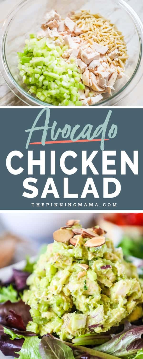 Avocado chicken salad is easy and less calories than normal chicken salad.