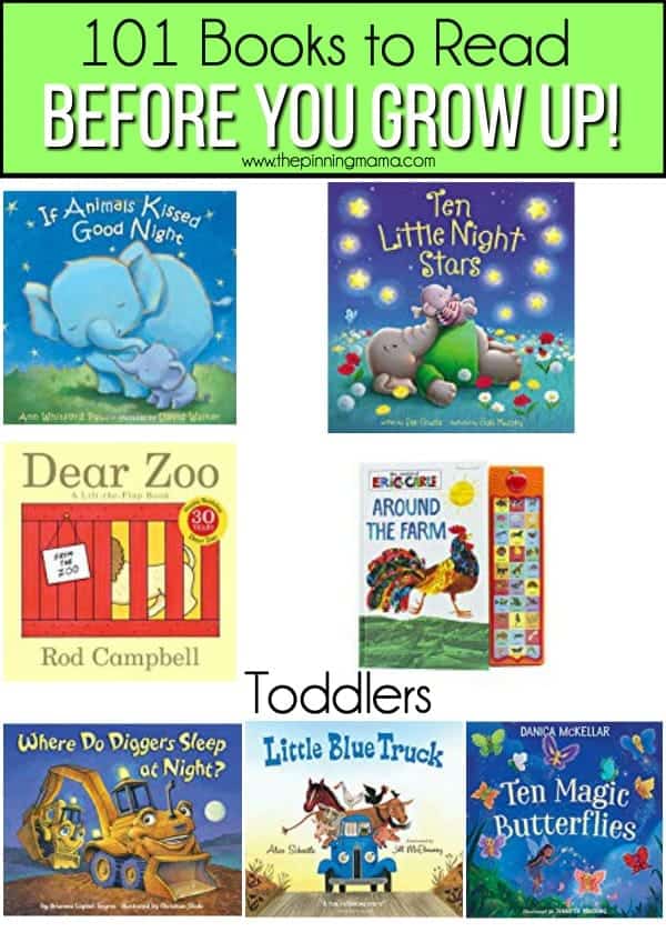 The BIG list of books for toddlers to read. Great books for to read to toddlers.