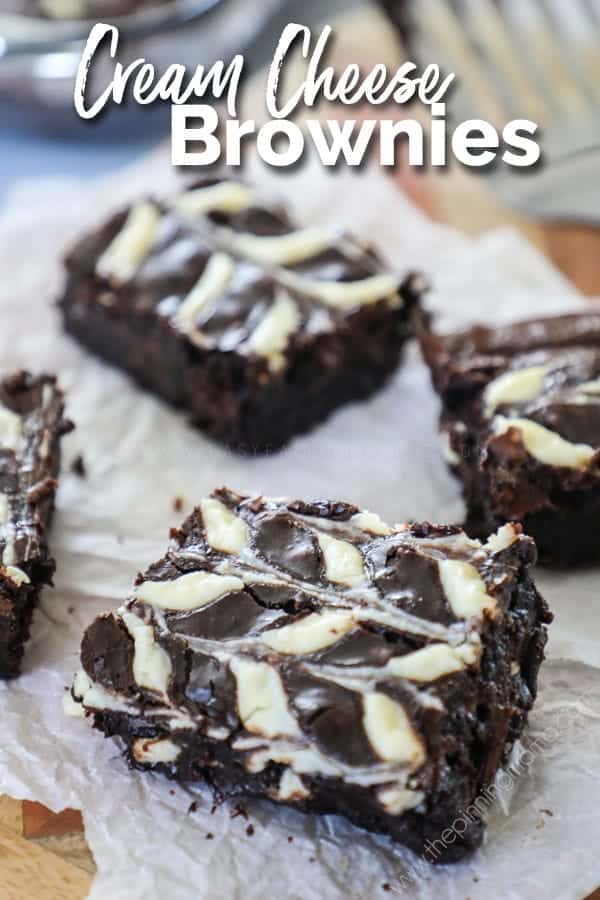 Delicious and easy to make cream cheese swirl brownies.