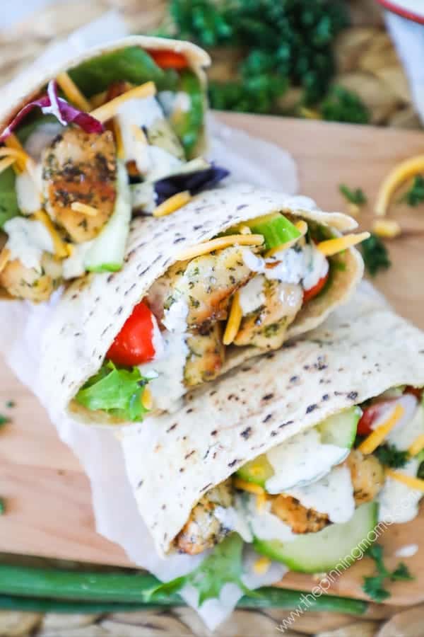 Quick and Easy Ranch Chicken Pitas are a perfect quick lunch or dinner. 