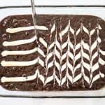 Step 3 Run a knife through perpendicular to the cream cheese lines to create swirl effect