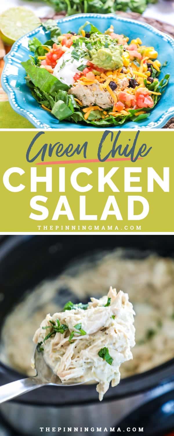 Green Chile chicken salad is a crowd pleaser and perfect lunch.