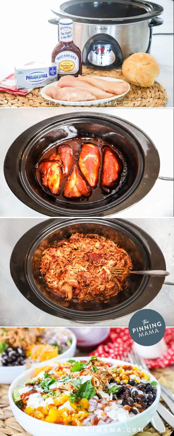 Steps for making BBQ Chicken Power Bowl. 