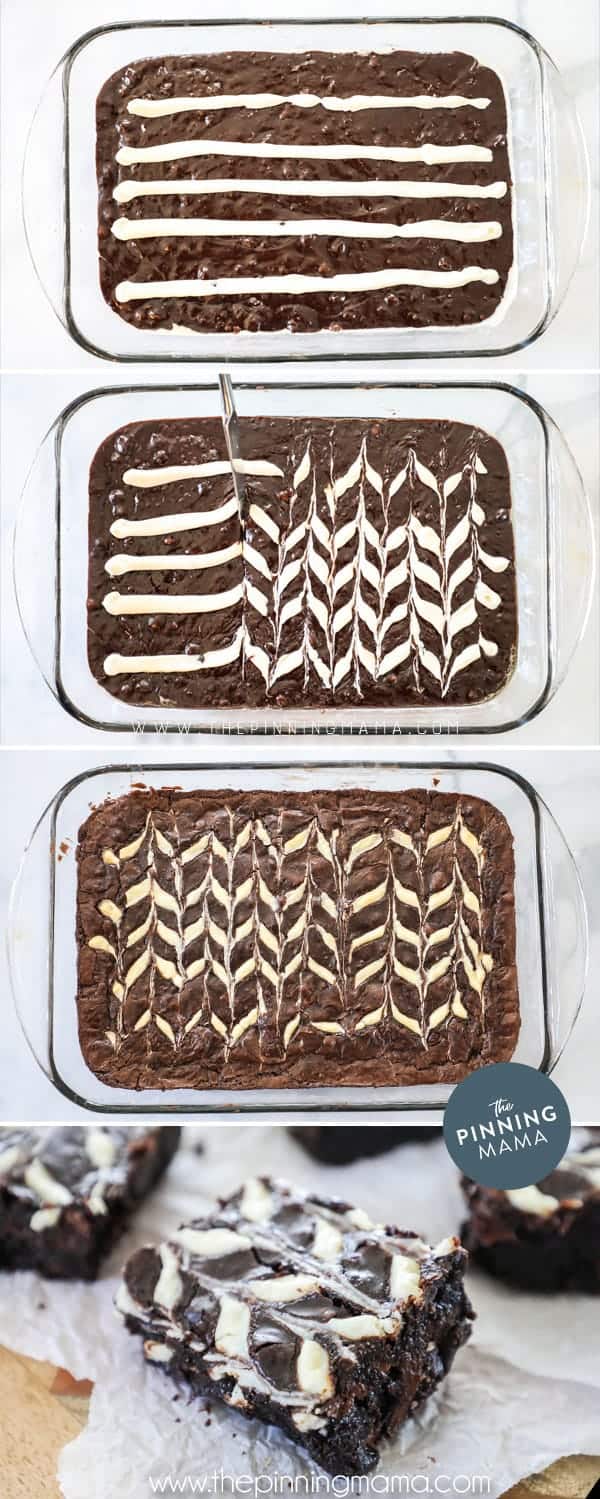 Steps to making Cream Cheese Swirl Brownies.