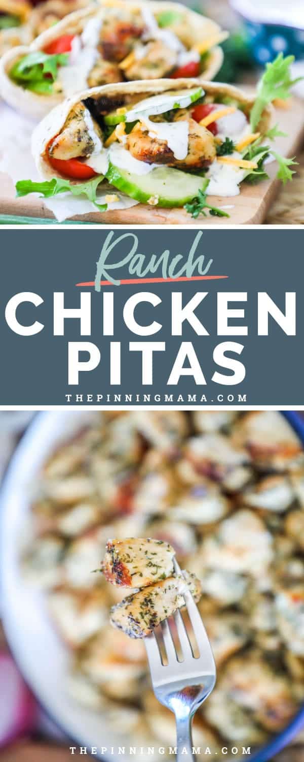 Easy and Delicious Ranch Chicken Pitas.
