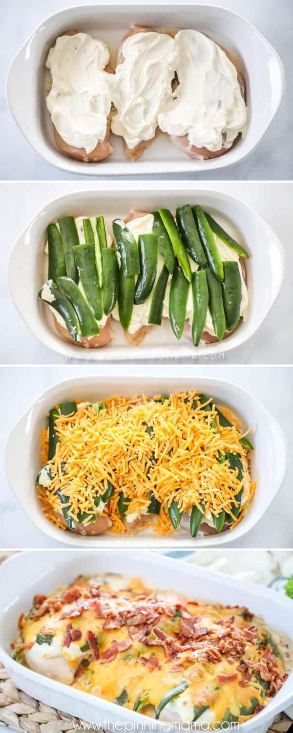Steps to making low carb Keto jalapeño popper chicken. 