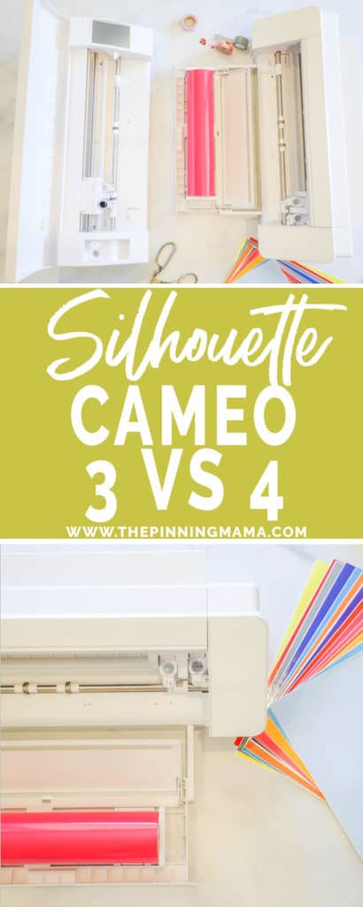 Silhouette CAMEO 3 and Silhouette CAMEO 4 next to each other