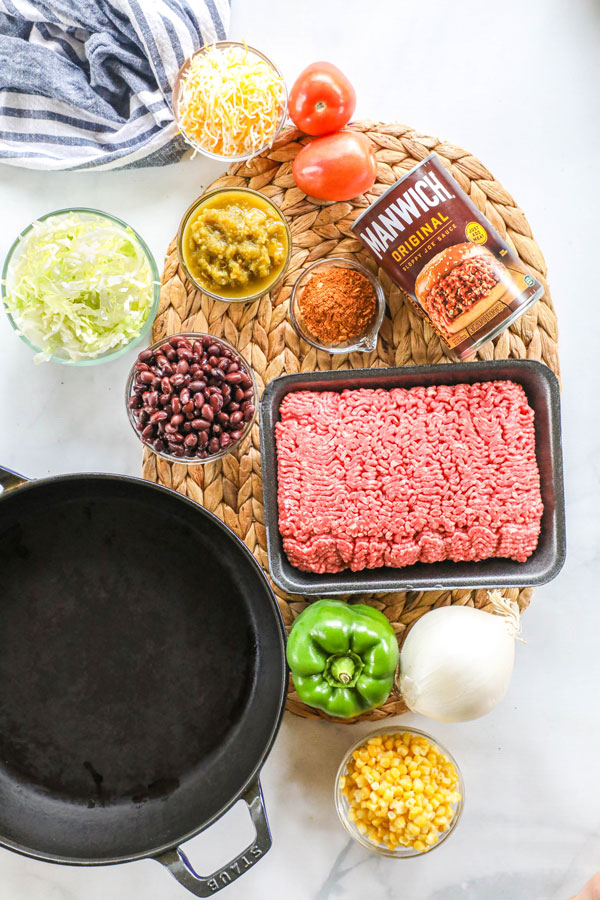 Ingredients for southwest sloppy joes