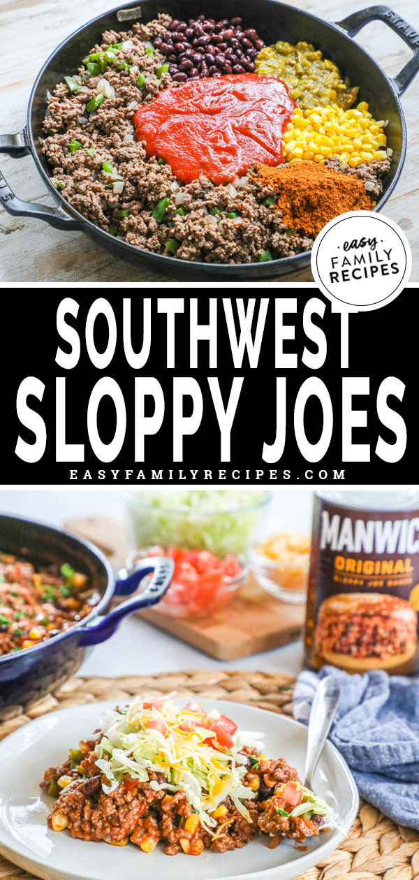 Ground beef and seasonings in a skillet ready to make sloppy joes 