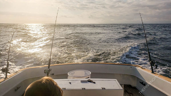 Trolling for fish on a deep sea fishing charter